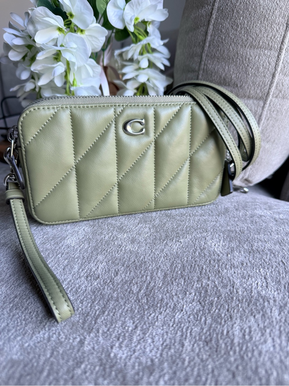 Coach Retail Quilted Double Zip Crossbody Wristlet Clutch